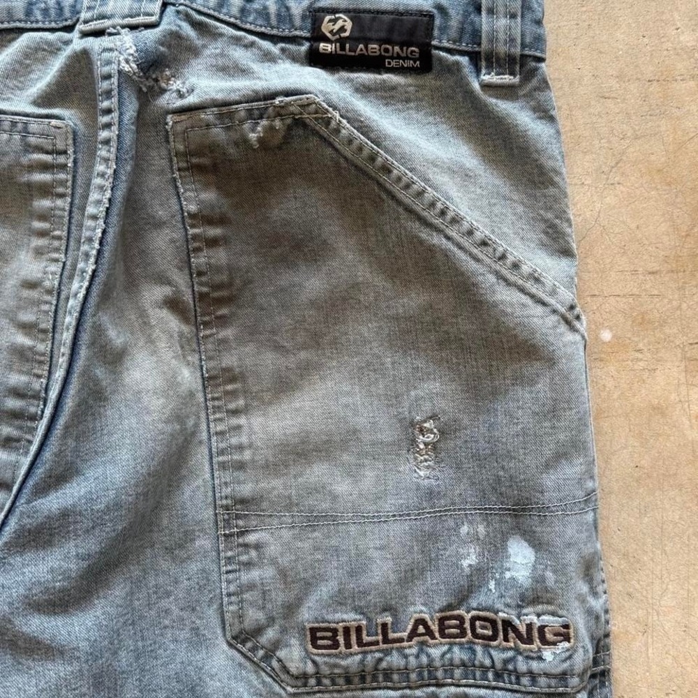 Baggy Billabong Big Pocket Denim Jeans Surf 90s Summer Vintage Y2K  32x21 - Picture 3 of 8